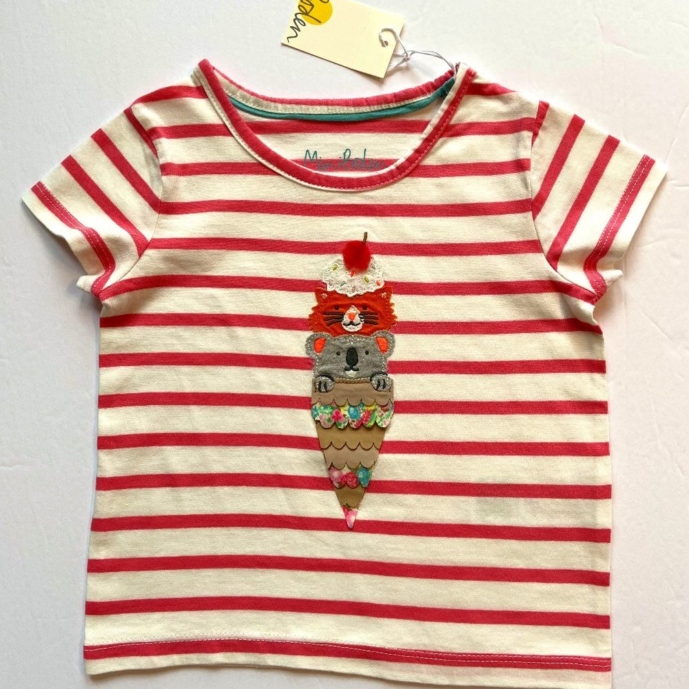 NWT Mini Boden HTF Kitten & Koala Ice Cream T-Shirt